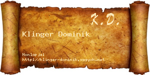 Klinger Dominik névjegykártya